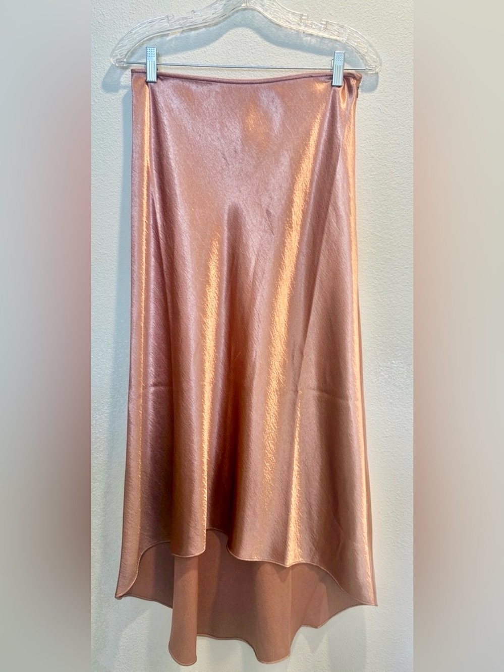 Guess Satin Asymmetrical Skirt - Rose Copper